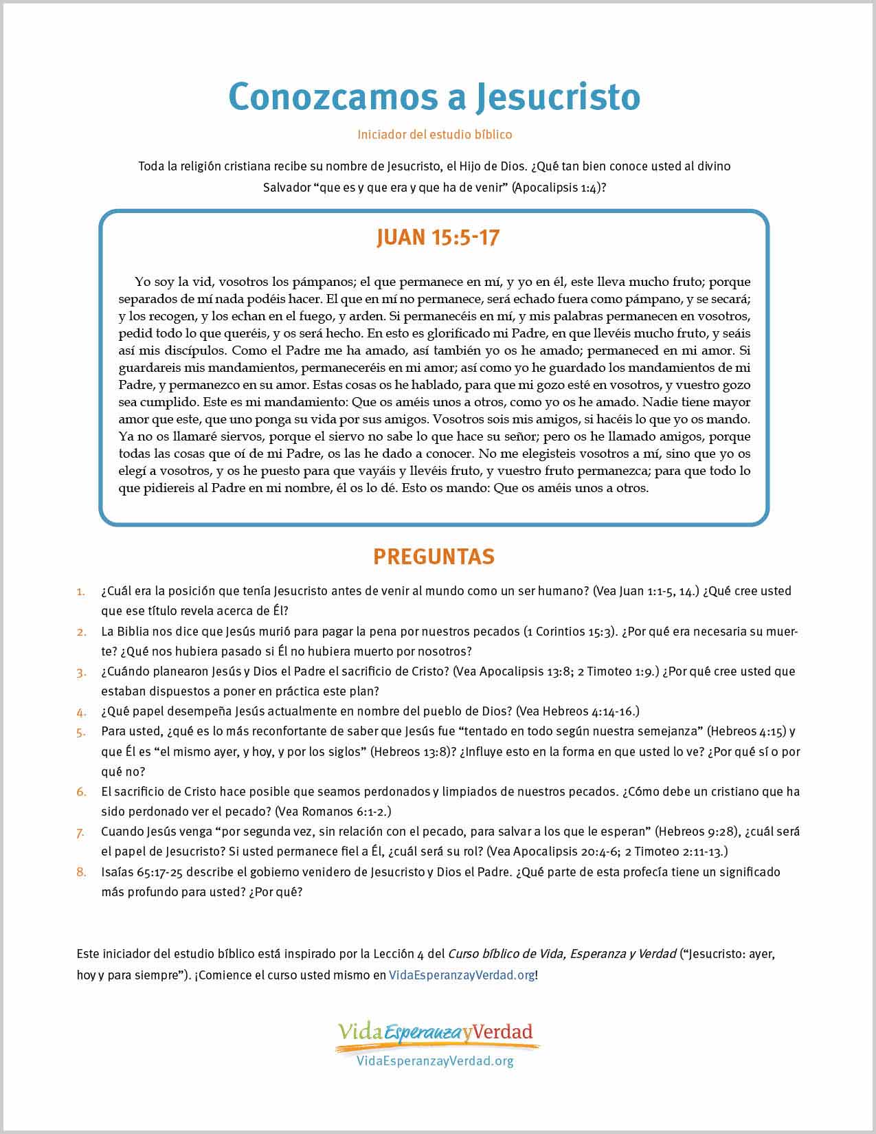 Conozcamos a Jesucristo