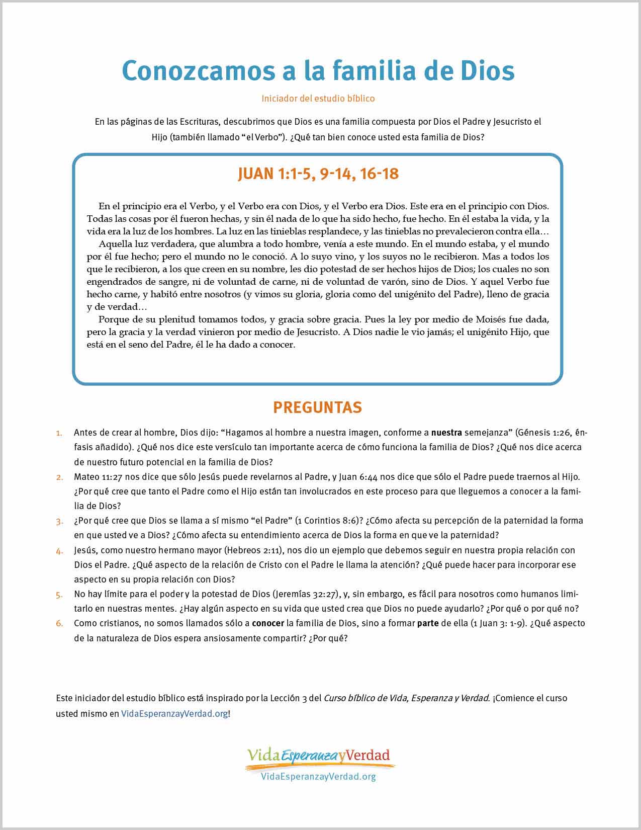 Conozcamos a la familia de Dios