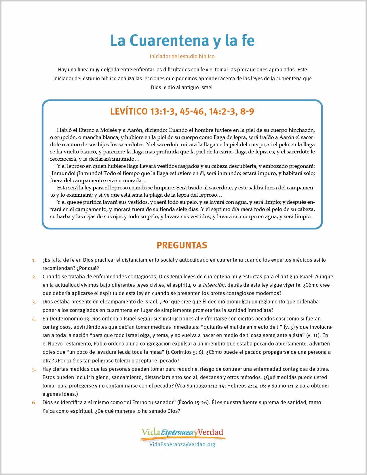 La Cuarentena y la fe