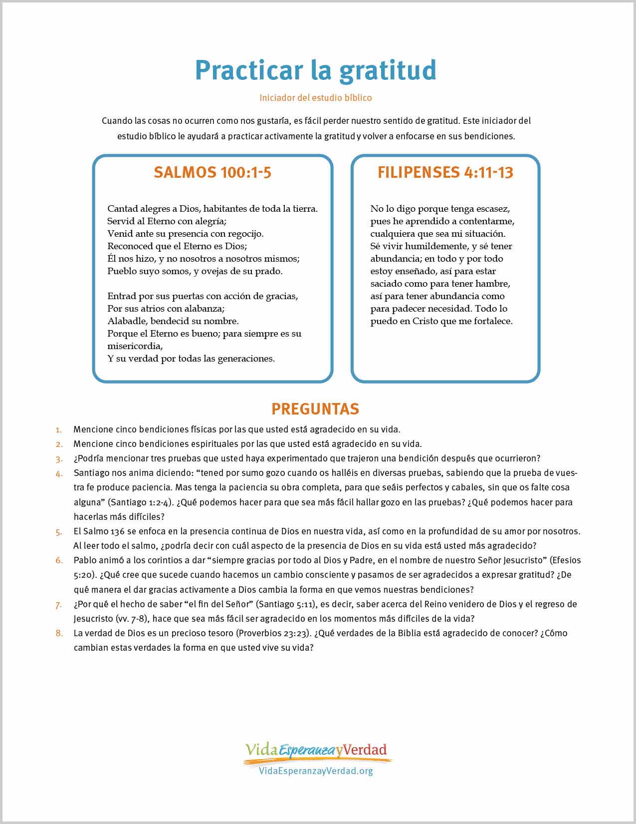 Practicar la gratitud