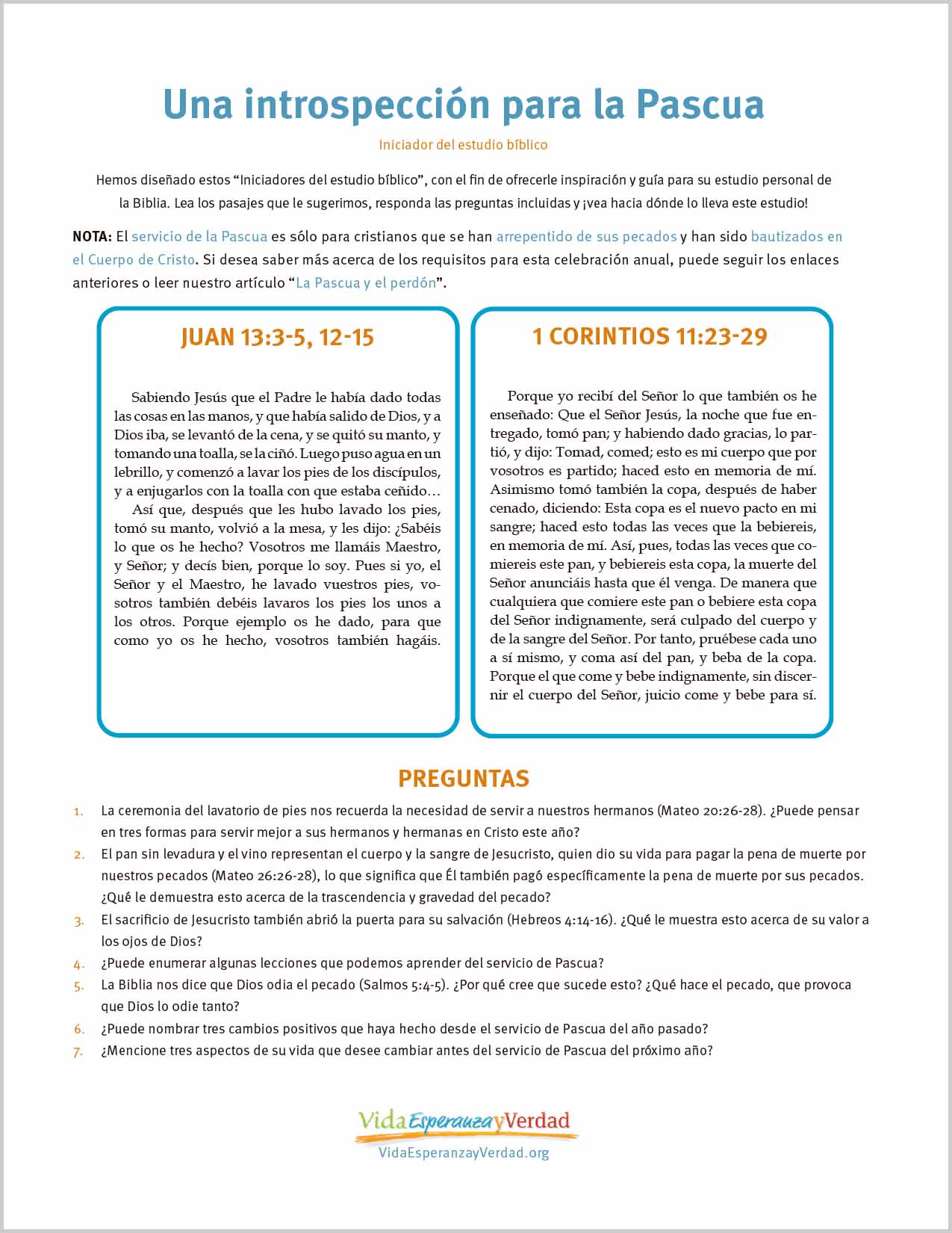 Una introspección para la Pascua