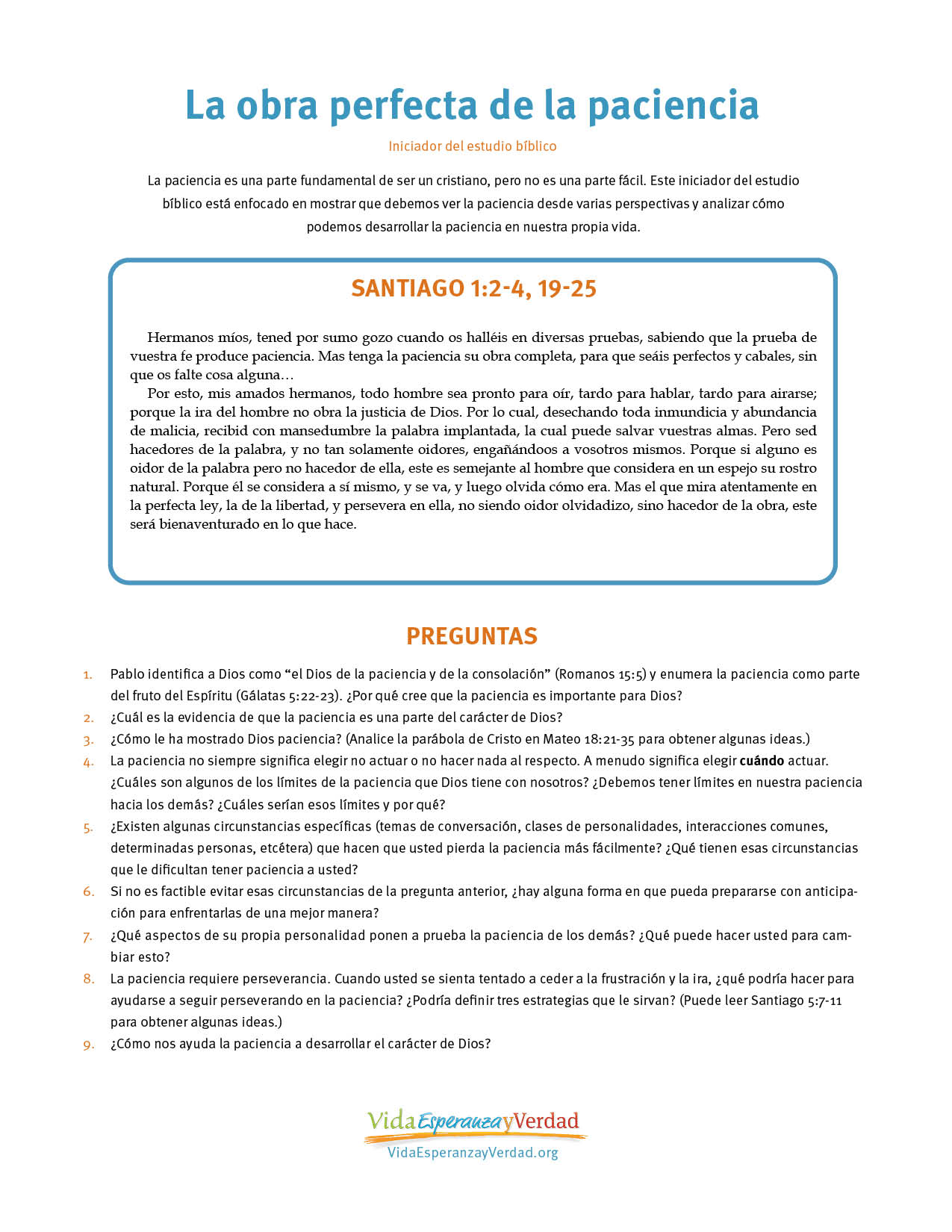 La obra perfecta de la paciencia