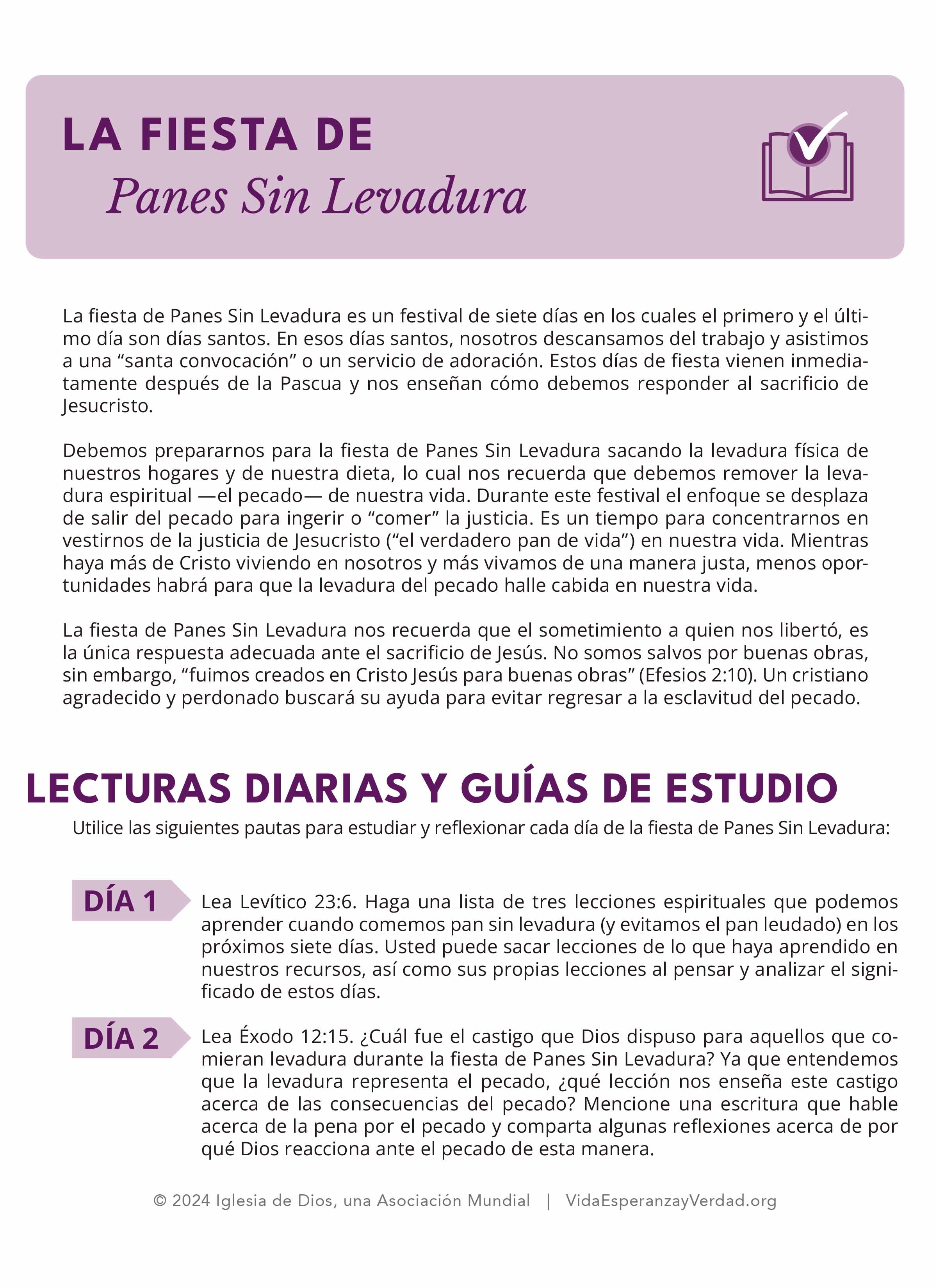 La Fiesta de Panes Sin Levadura